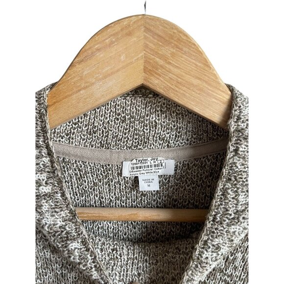 J. Jill Mock Neck Marled Green White Pullover Tunic Sweater Cotton Blend Size Me - Picture 10 of 10